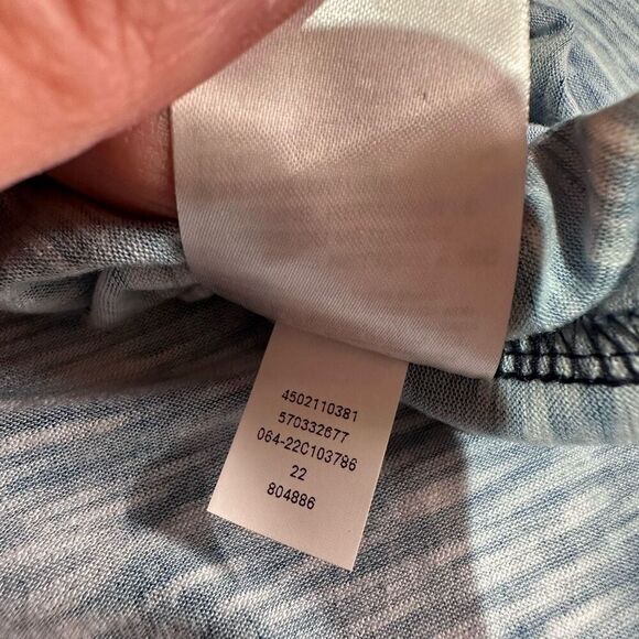 Chico's Short Sleeve Tee Shirt Blue White Ombré Tie Dye Coastal Size‎ 3 XL 16-18 - Picture 6 of 8